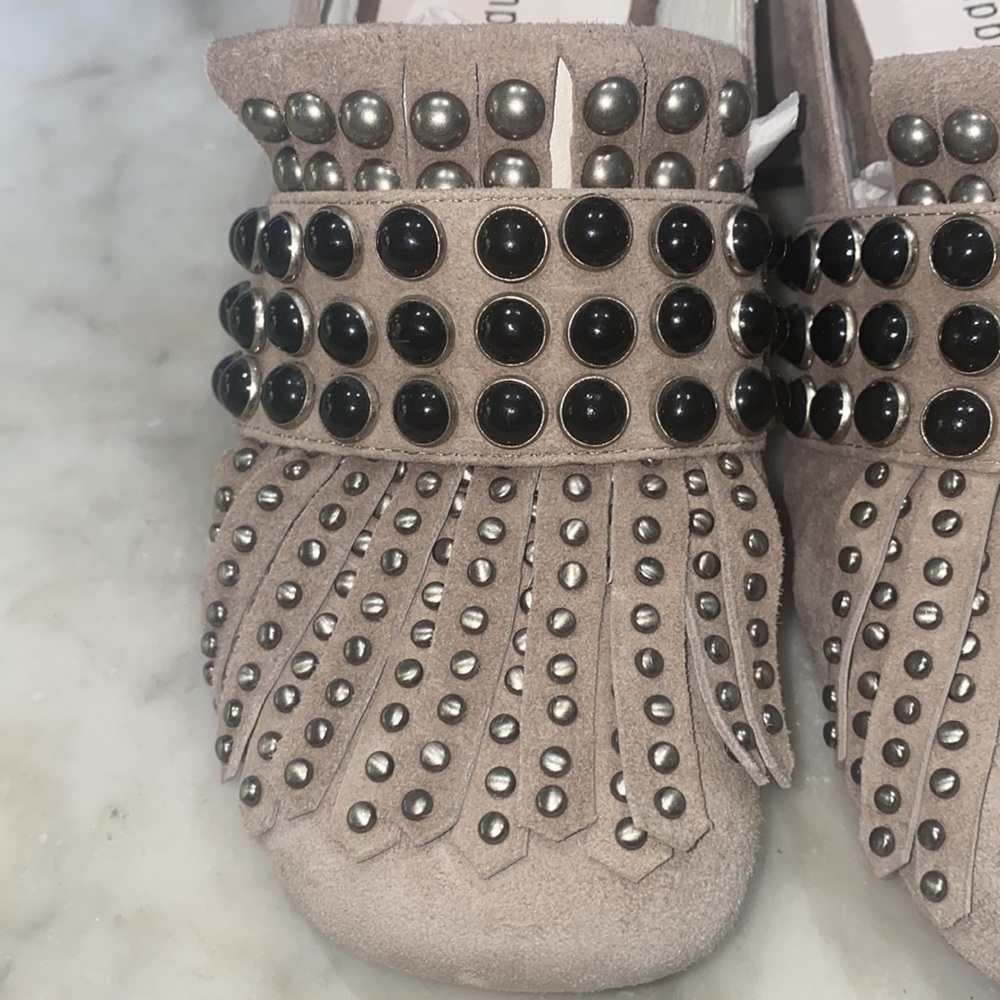 Jeffery Campbell Suede Studded Embellished Chunk Heel Mule - Picture 8 of 16